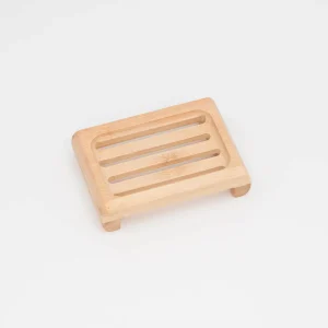 Jabonera de madera natural bambú rectangular
