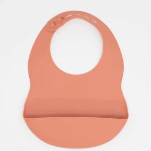 Babero bebé de silicona terracota