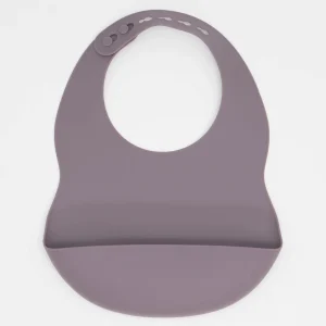 Babero bebé de silicona color gris