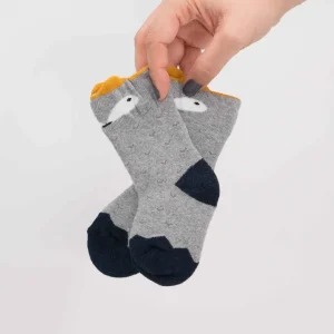 Calcetines de bebé zorrito gris claro