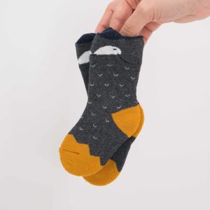 Calcetines de bebé zorrito gris oscuro