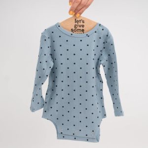 Body de bebé manga larga - Lunares azul claro