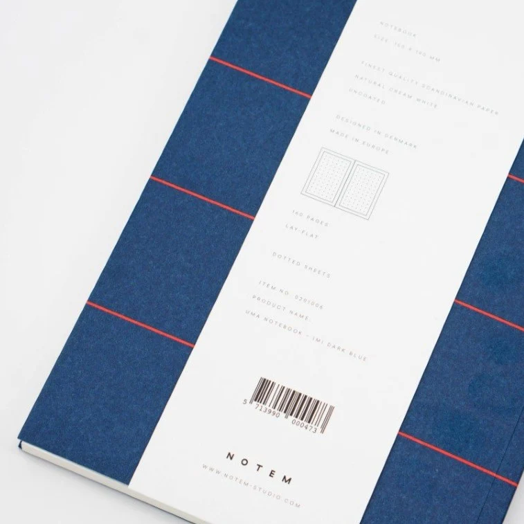 NOTEM Uma Cuaderno mediano - Azul oscuro apertura 180º (Dinamarca) - Imagen 4