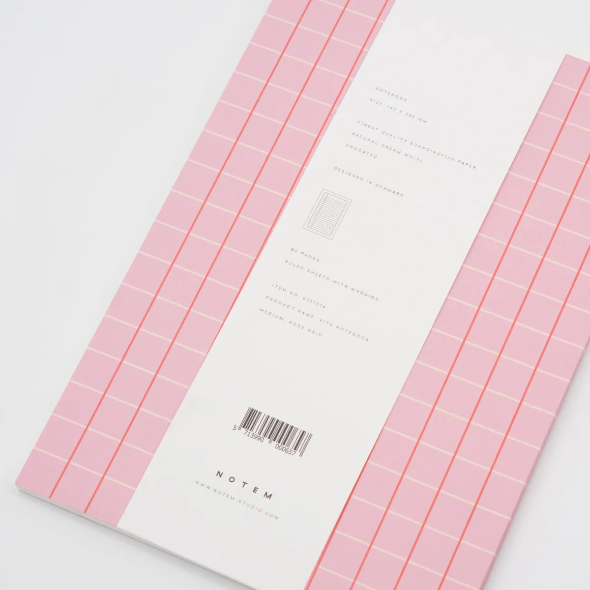 NOTEM Vita Cuaderno mediano - Cuadrícula Rosa (Dinamarca) - Imagen 3