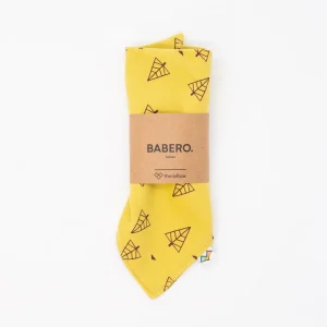 Babero triangular de algodón - Arbolitos mostaza