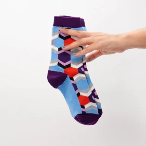 Calcetines Geométricos hexágono violeta
