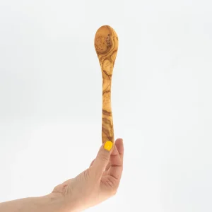 Cuchara redonda de madera de olivo 21-22 cm - Olivenholz-Erleben (Alemania)