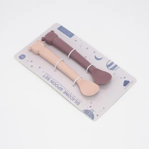 Juego de cucharas de silicona de la osita Lili Plum/Blush - The Cotton Cloud (Alemania)