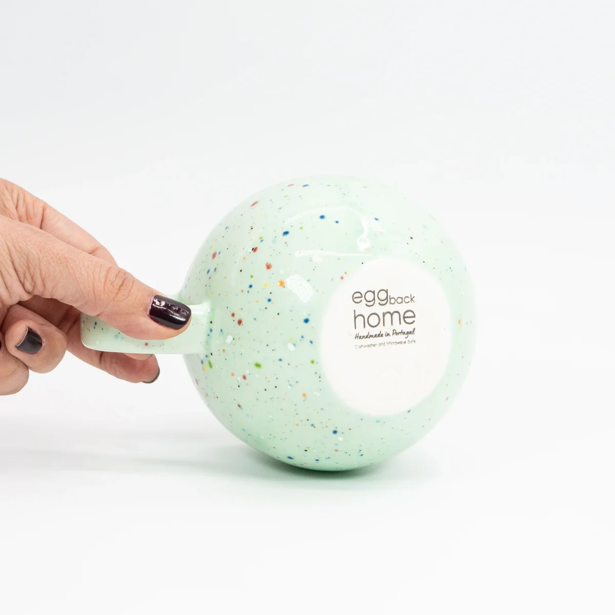 Taza hecha a mano - Party Ball Mug Verde menta - Egg Back Home (Portugal) - Imagen 3
