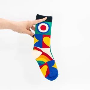 Calcetines geométricos de algodón multicolor