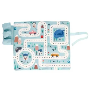 Juego mantel con circuito menta + 3 coches  Monnëka