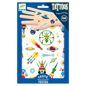 Tatuajes espacio brilla en la oscuridad - Djeco