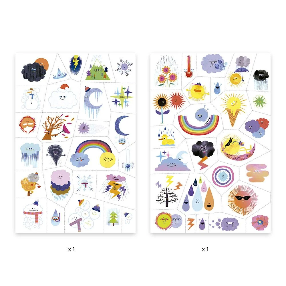 Tatuajes fluorescentes Emojis tiempo - Djeco - Imagen 3