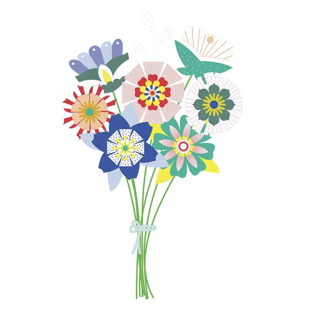 Mi estuche de artista: Bouquet de flores en papel art - Imagen 4