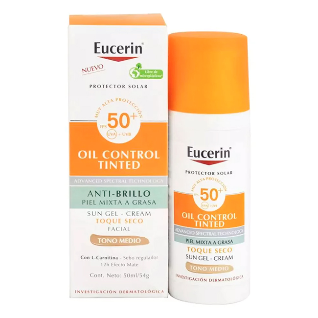Eucerin Oil Control Tinted Tono Medio 50ml - Imagen 2