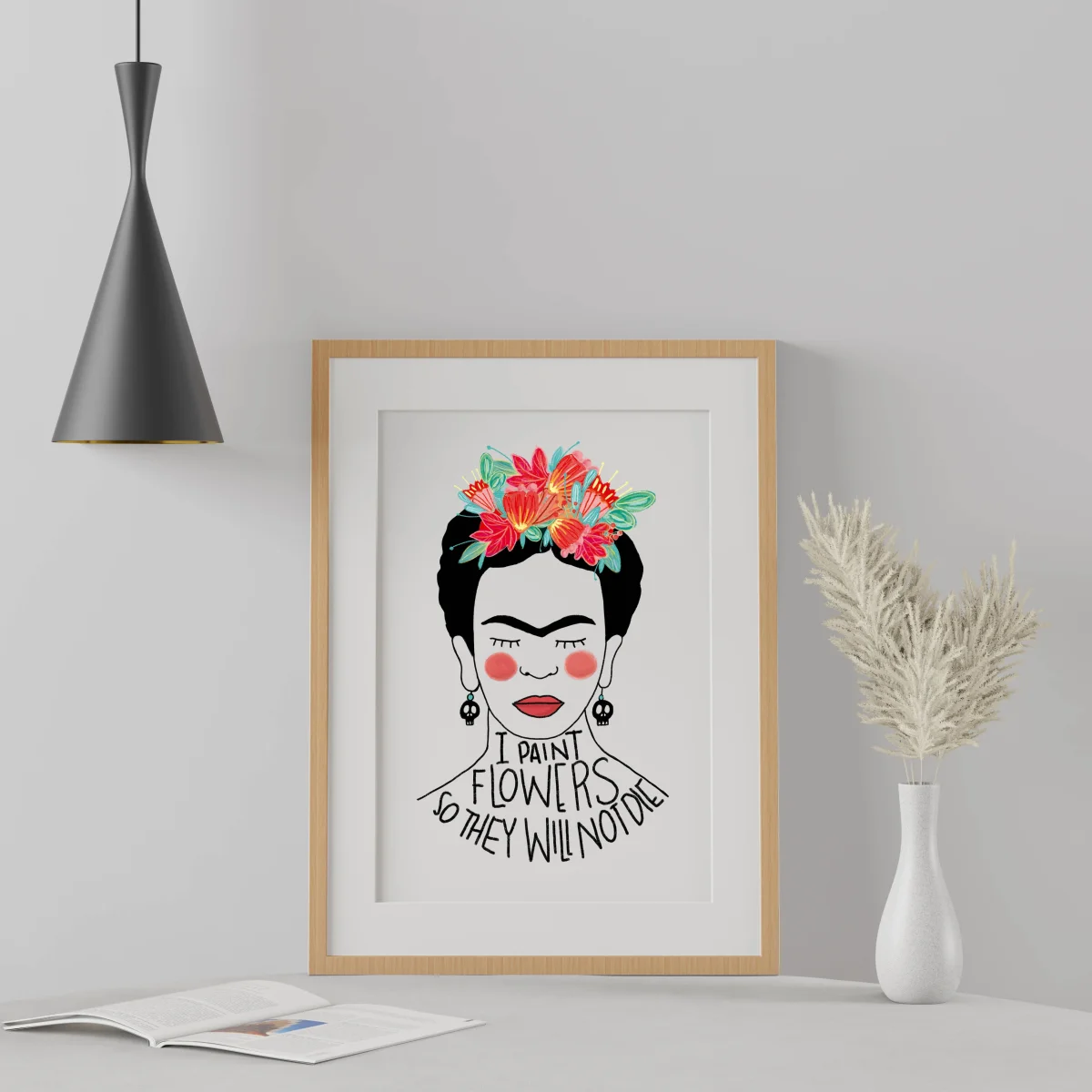 Lámina ilustrada por Juanita Pinta - I paint flowers so they will not die. II - Imagen 3