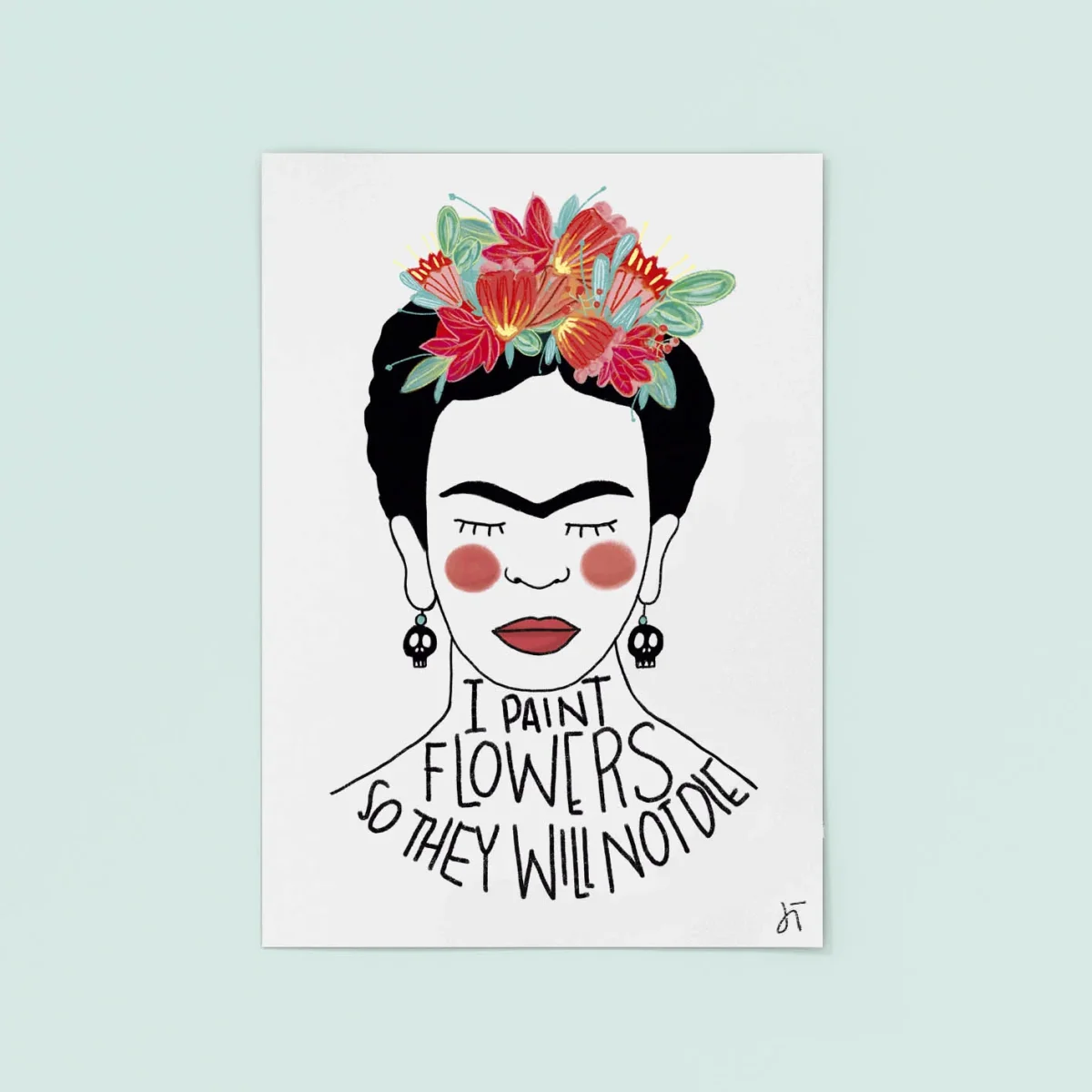 Lámina ilustrada por Juanita Pinta - I paint flowers so they will not die. II - Imagen 2