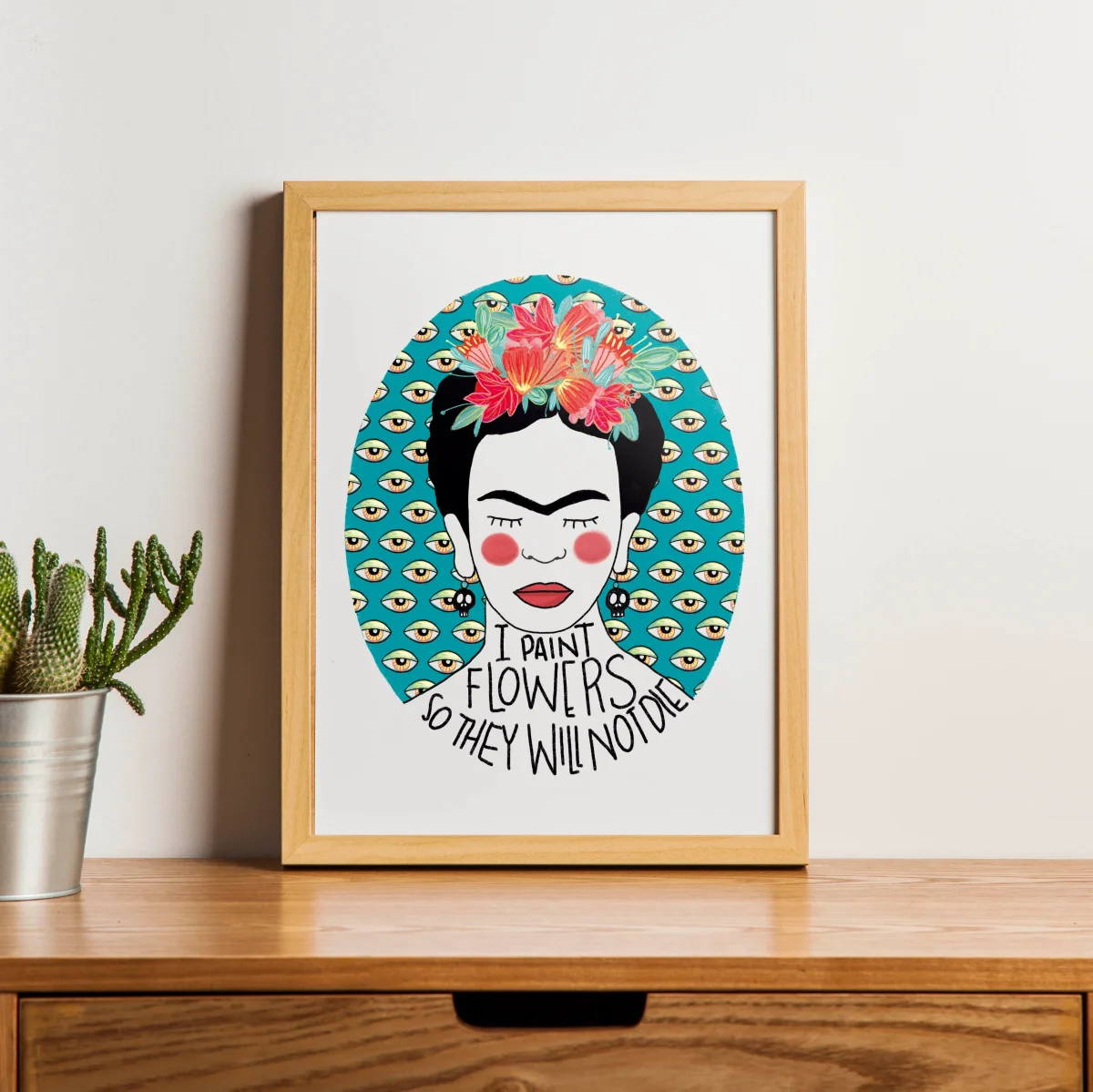 Lámina ilustrada por Juanita Pinta - I paint flowers so they will not die. I - Imagen 3