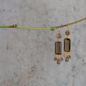 PENDIENTES DE TOPACIO AHUMADO
