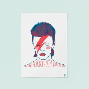 Lámina ilustrada por Juanita Pinta - We can be heroes just for one day