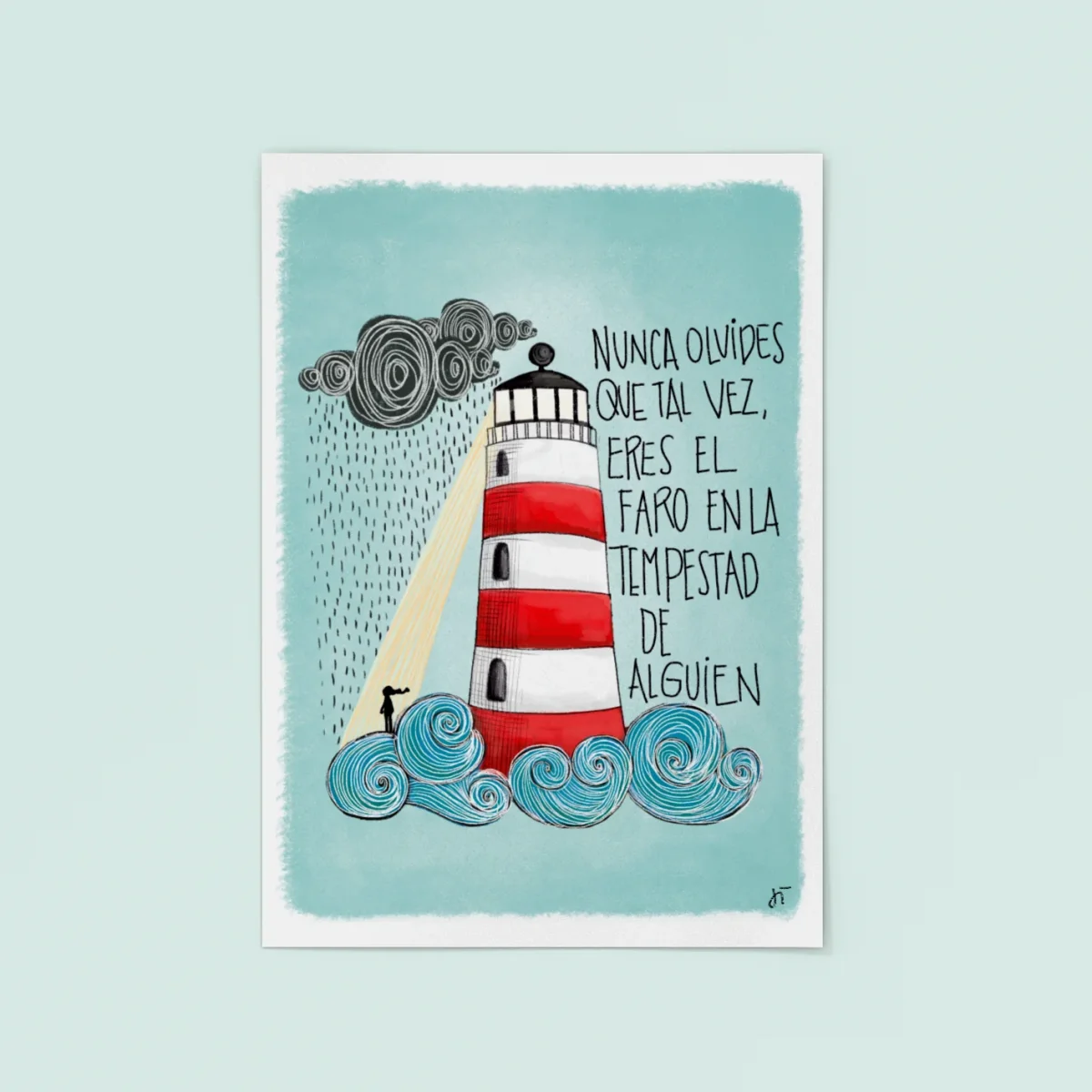 Lámina ilustrada por Juanita Pinta - Eres el faro - Imagen 2