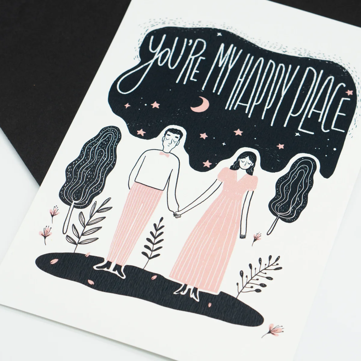 Lámina ilustrada + sobre negro XL "You´re my happy place" - Imagen 3