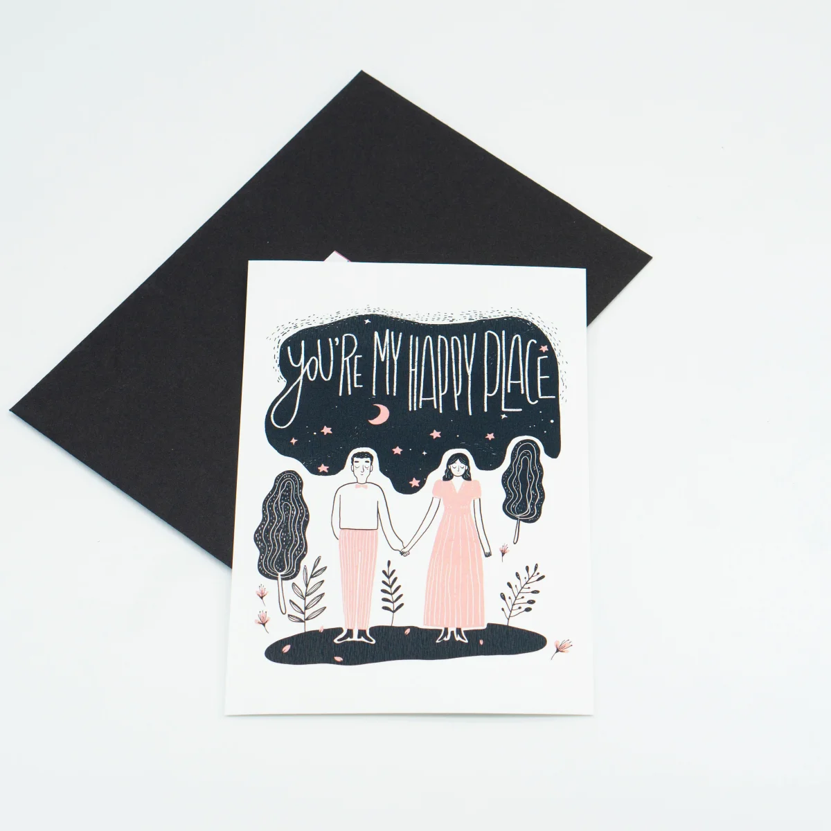 Lámina ilustrada + sobre negro XL "You´re my happy place" - Imagen 5