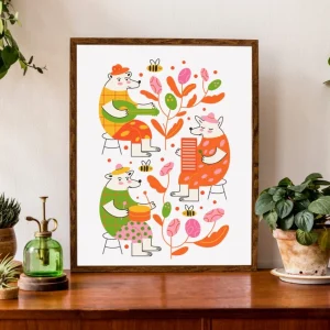 Lámina ilustrada Música en Primavera