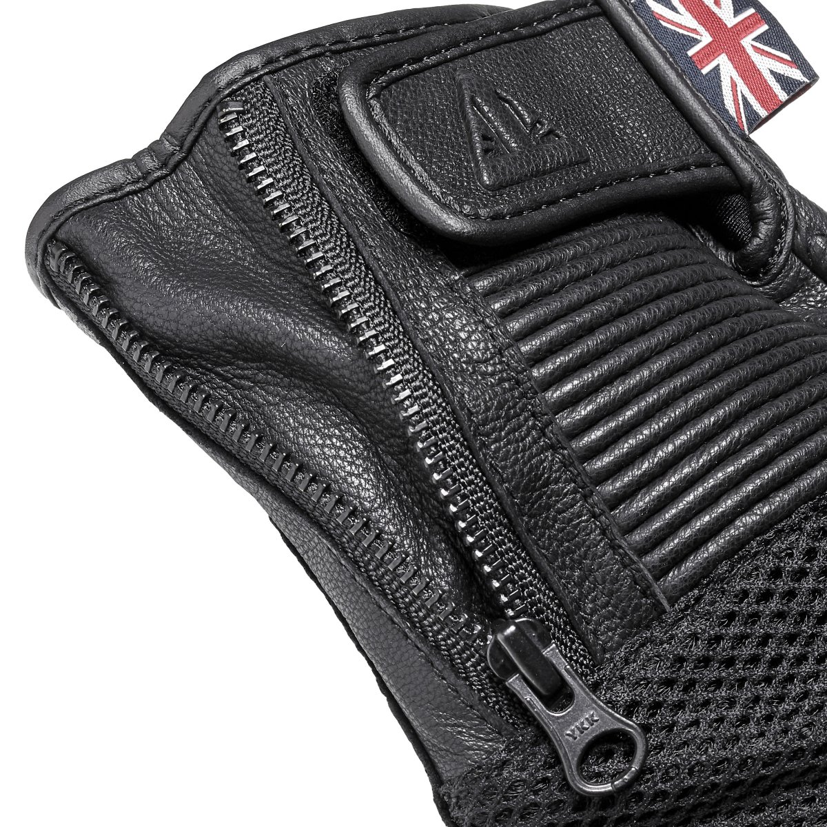 Guantes de Cuero Negro Triumph Raven Mesh - Imagen 3