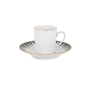 Tacita de café con plato Punk Verde
