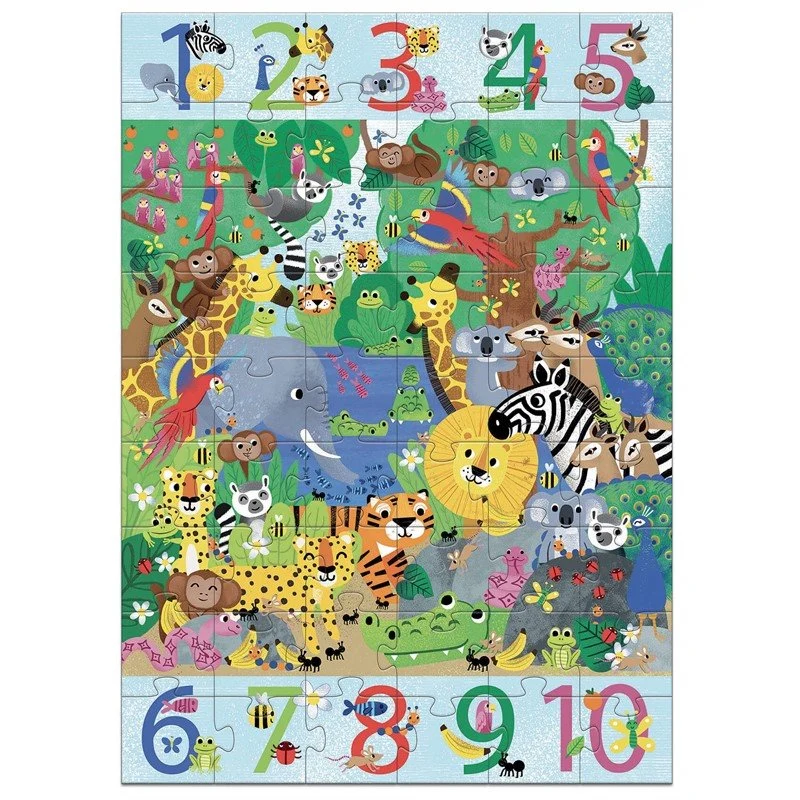Puzzle Gigante 1 a 10 Jungla - Djeco - Imagen 3