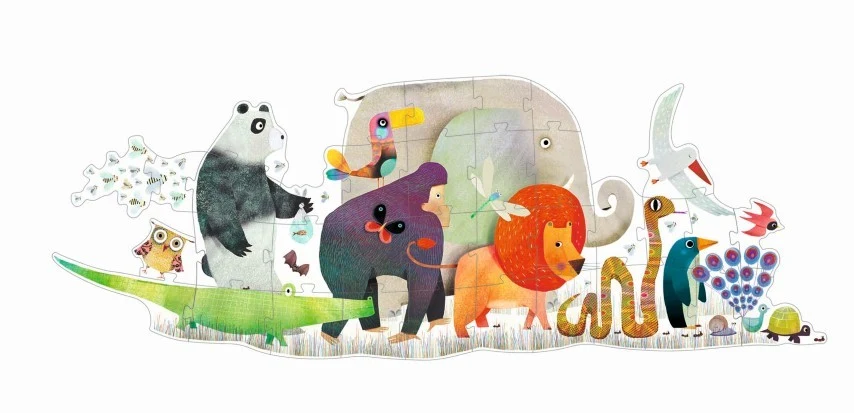 Puzzle Gigantte El Desfile de los animales - Djeco - Imagen 3