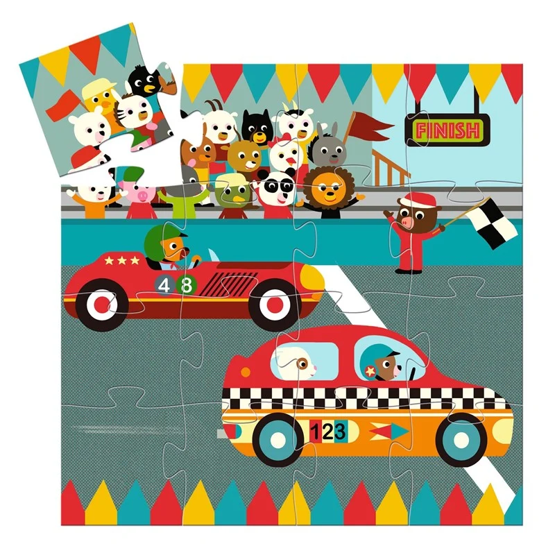 Puzzle silueta Coche de carreras- Djeco - Imagen 3