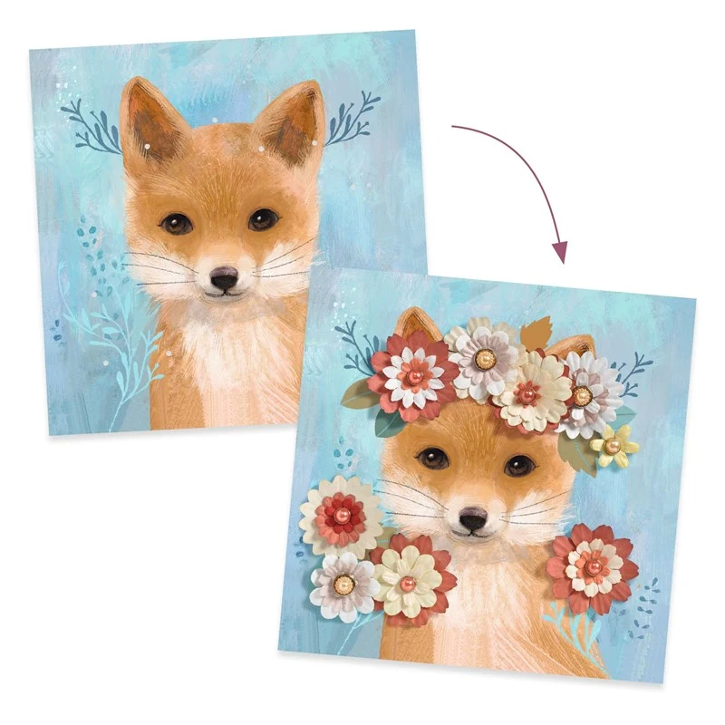 Papel creativo Coronas de flores - Djeco - Imagen 3