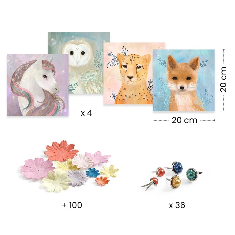 Papel creativo Coronas de flores - Djeco - Imagen 4