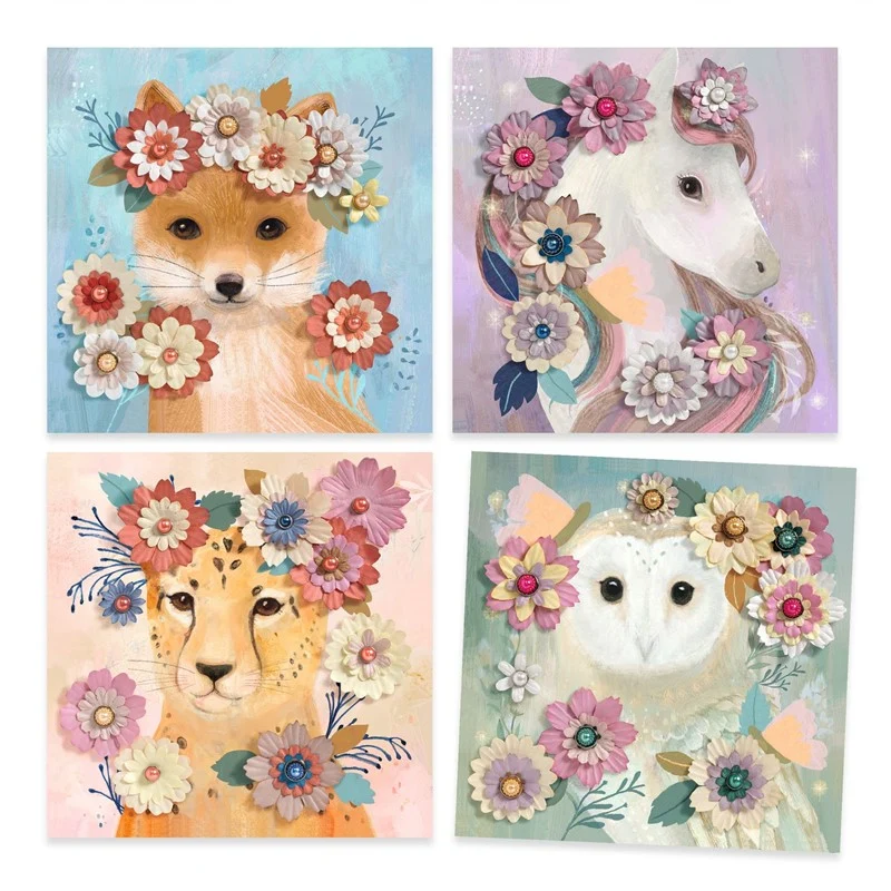 Papel creativo Coronas de flores - Djeco - Imagen 5