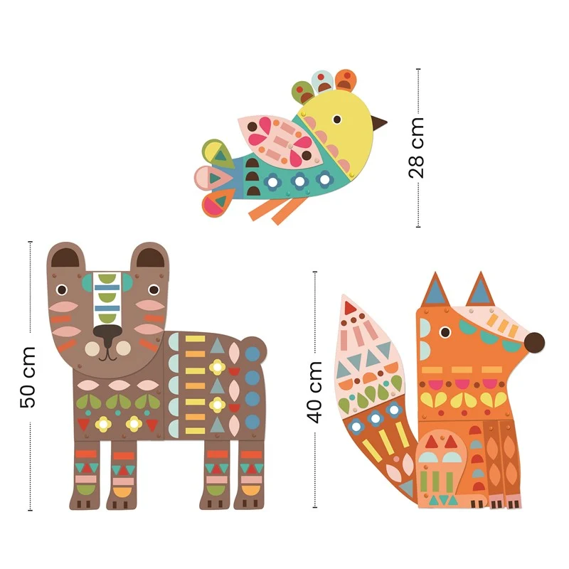 Crear con papel: 3 animales gigantes - Djeco - Imagen 4