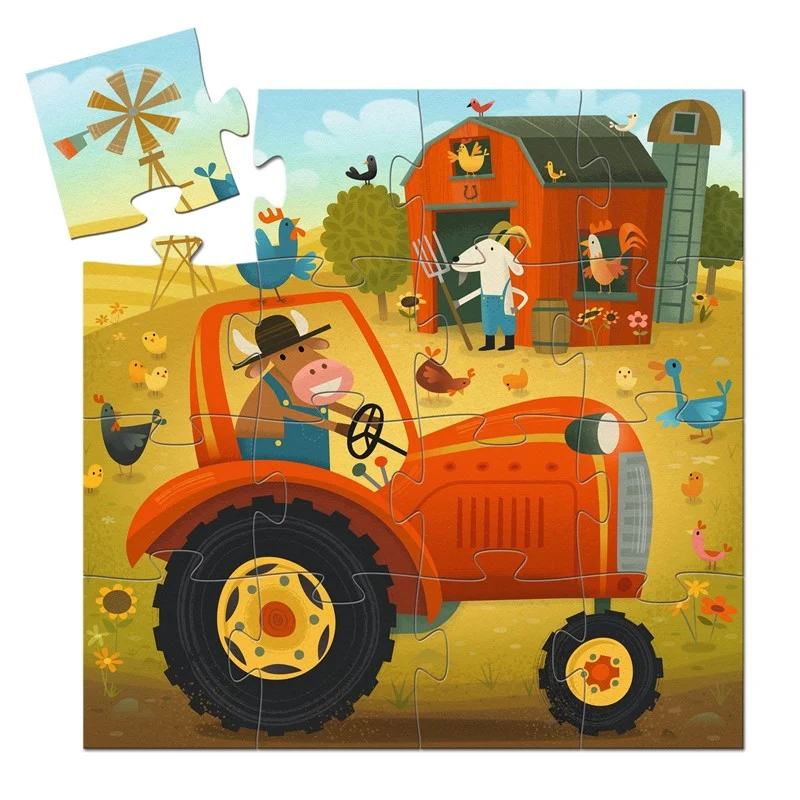 Puzzle silueta El tractor - Djeco - Imagen 3