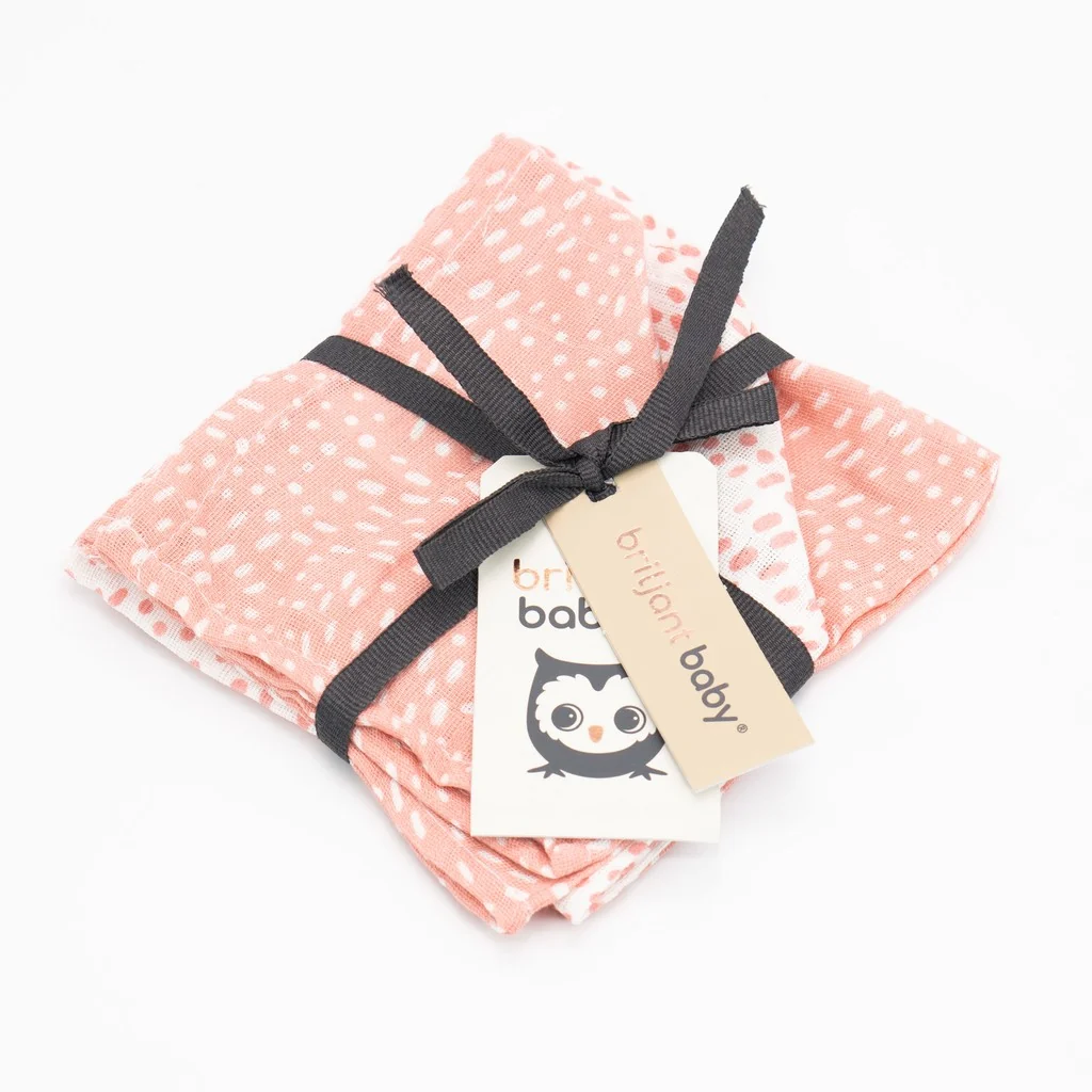 Paño bucal hidrofílico Flocks - Pink - 3 unidades - Briljant Baby (Países Bajos)