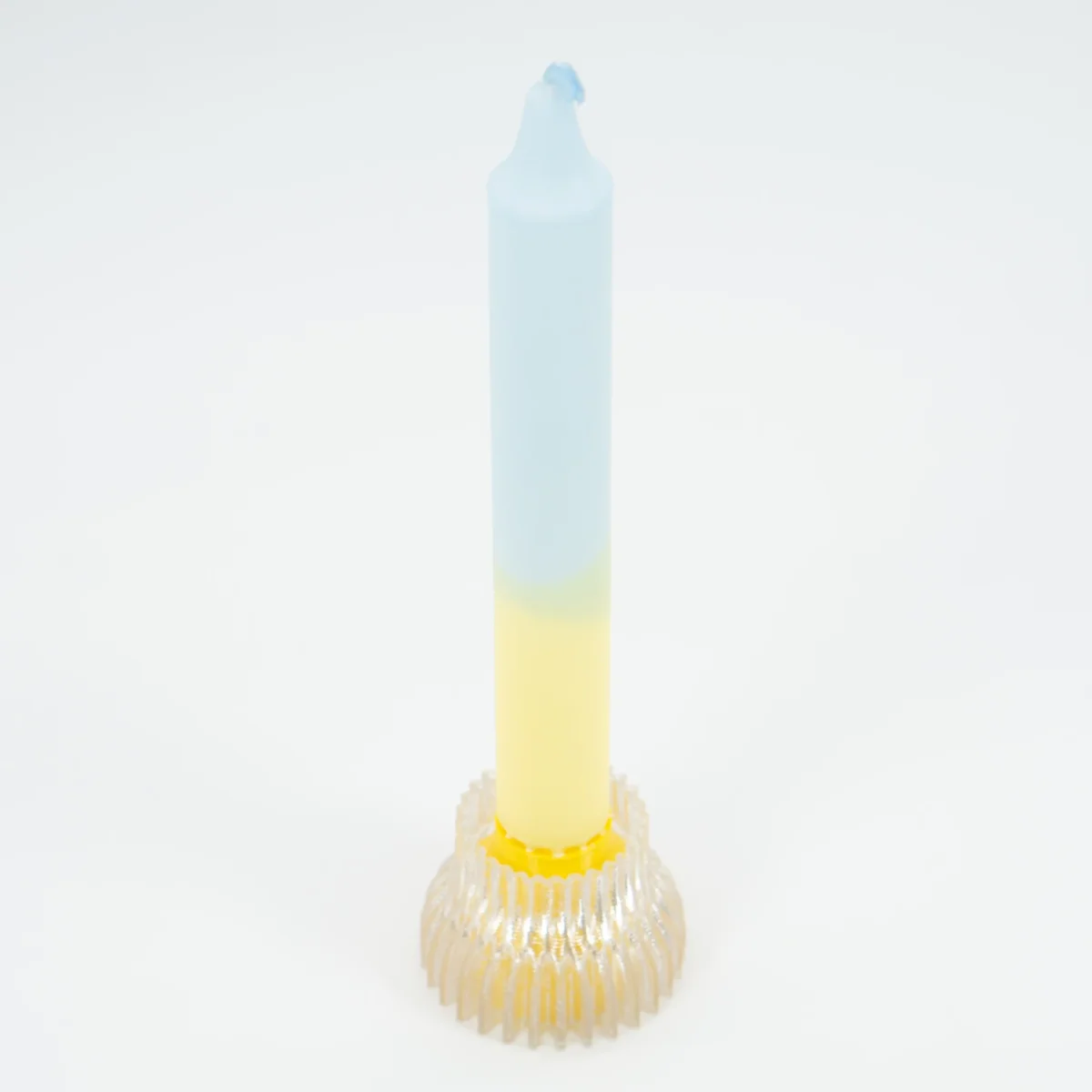 Vela de diseño hecha a mano - bicolor pastel amarillo y azul - Nordtrice (Dinamarca) - Imagen 3