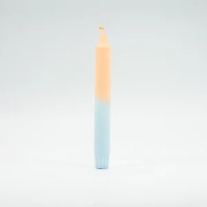 Vela de diseño hecho a mano - bicolor pastel naranja y azul - Nordtrice (Dinamarca)