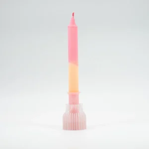 Vela de diseño hecha a mano - bicolor pastel rosa y naranja - Nordtrice (Dinamarca)