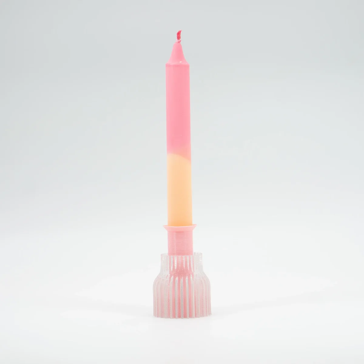Vela de diseño hecha a mano - bicolor pastel rosa y naranja - Nordtrice (Dinamarca)