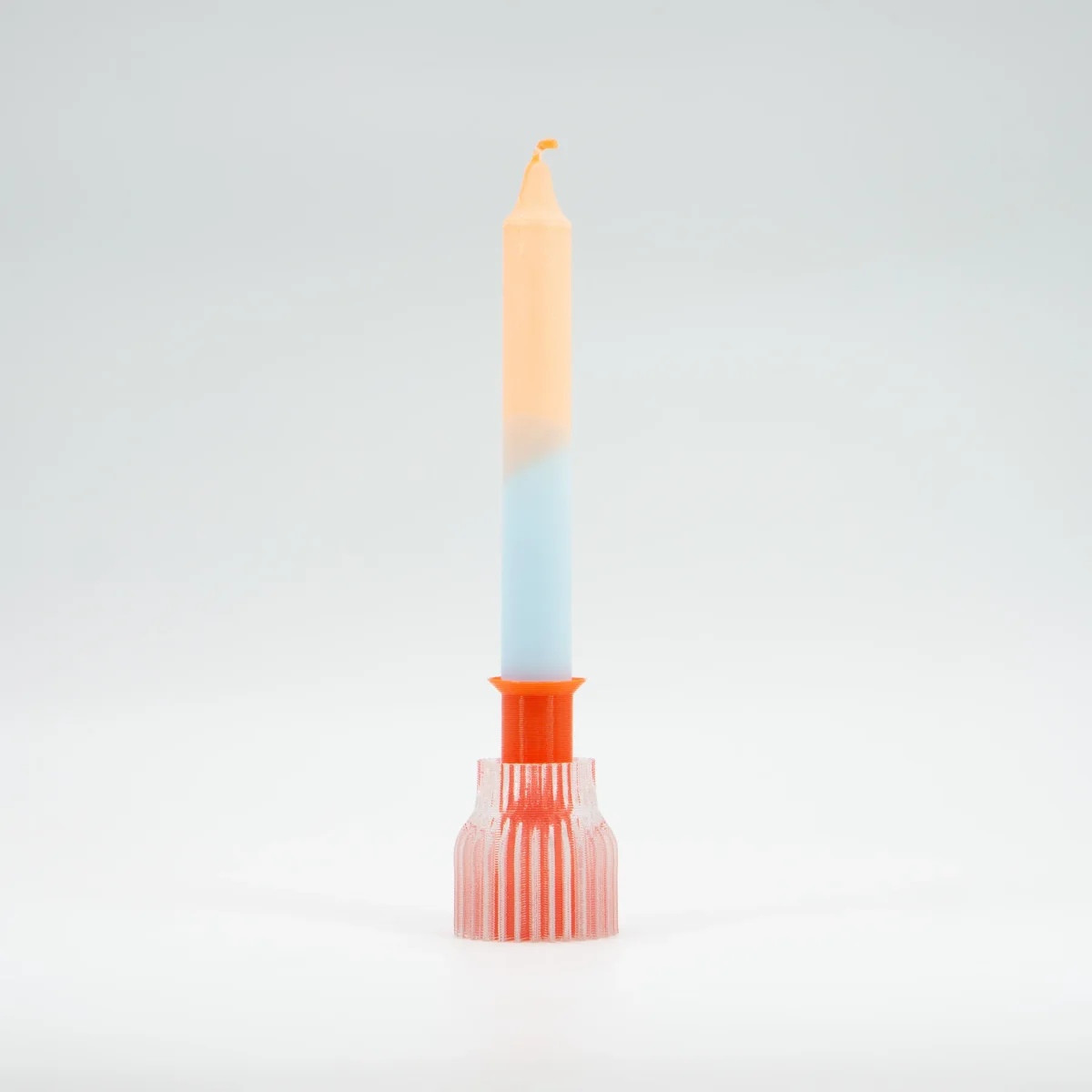 Vela de diseño hecho a mano - bicolor pastel naranja y azul - Nordtrice (Dinamarca) - Imagen 3