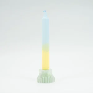 Vela de diseño hecha a mano - bicolor pastel amarillo y azul - Nordtrice (Dinamarca)
