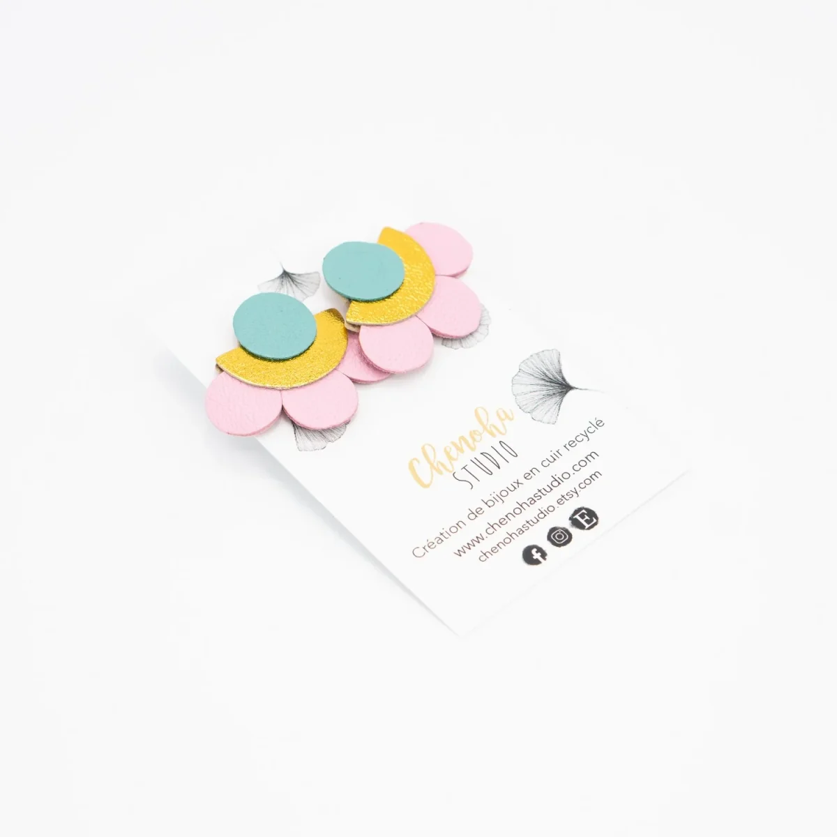 Pendientes de diseño boho Flor - Chenoha Studio (Francia) - Imagen 6