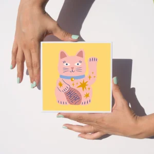 Salvamanteles de cerámica - Gato de la suerte
