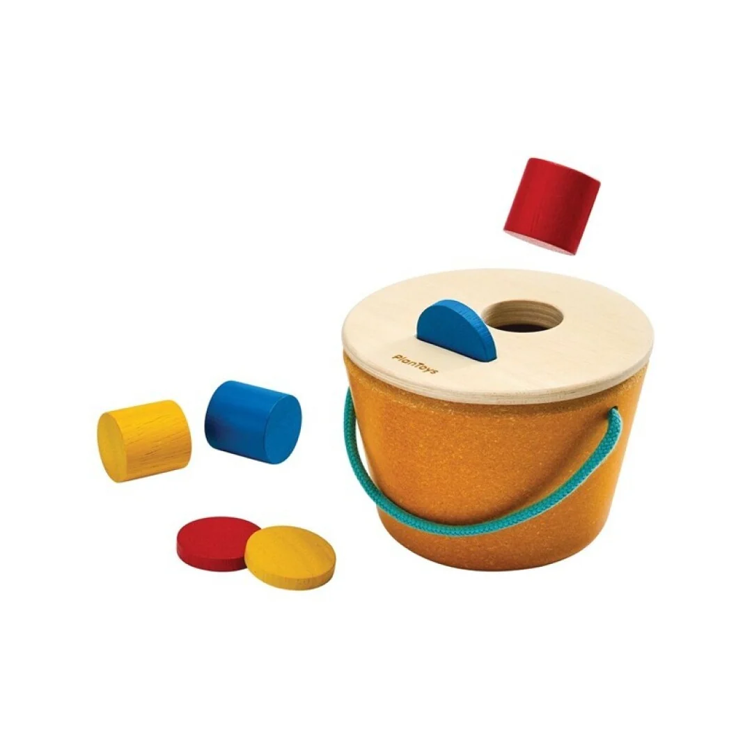 Cubo encajable Montessori de madera – PlanToys - Imagen 3