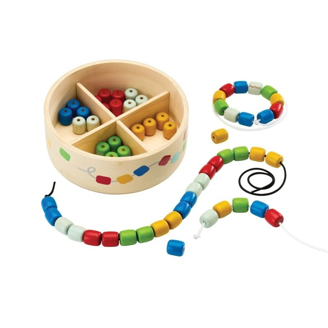 Caja enhebrar cuentas de madera – PlanToys - Imagen 4