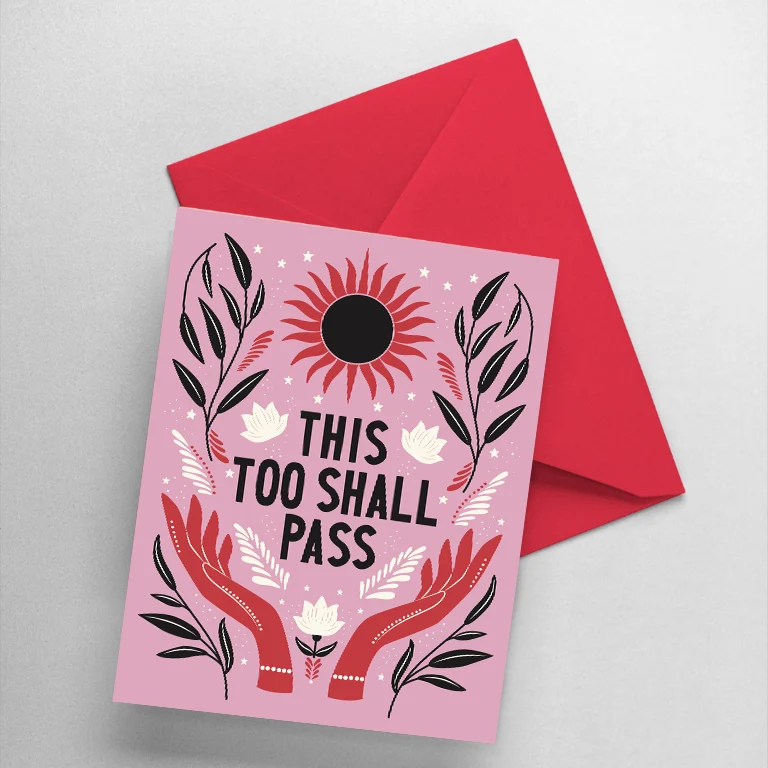 Tarjeta personalizable Made in The Lofbox - This too shall Pass Rosa